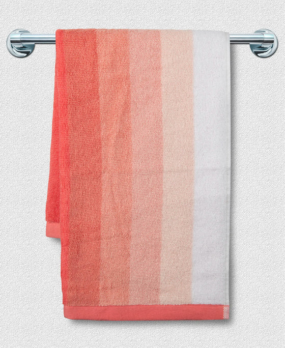 Cotton Terry Ultrasoft and Durable Striped Hand Towel - Coral-4