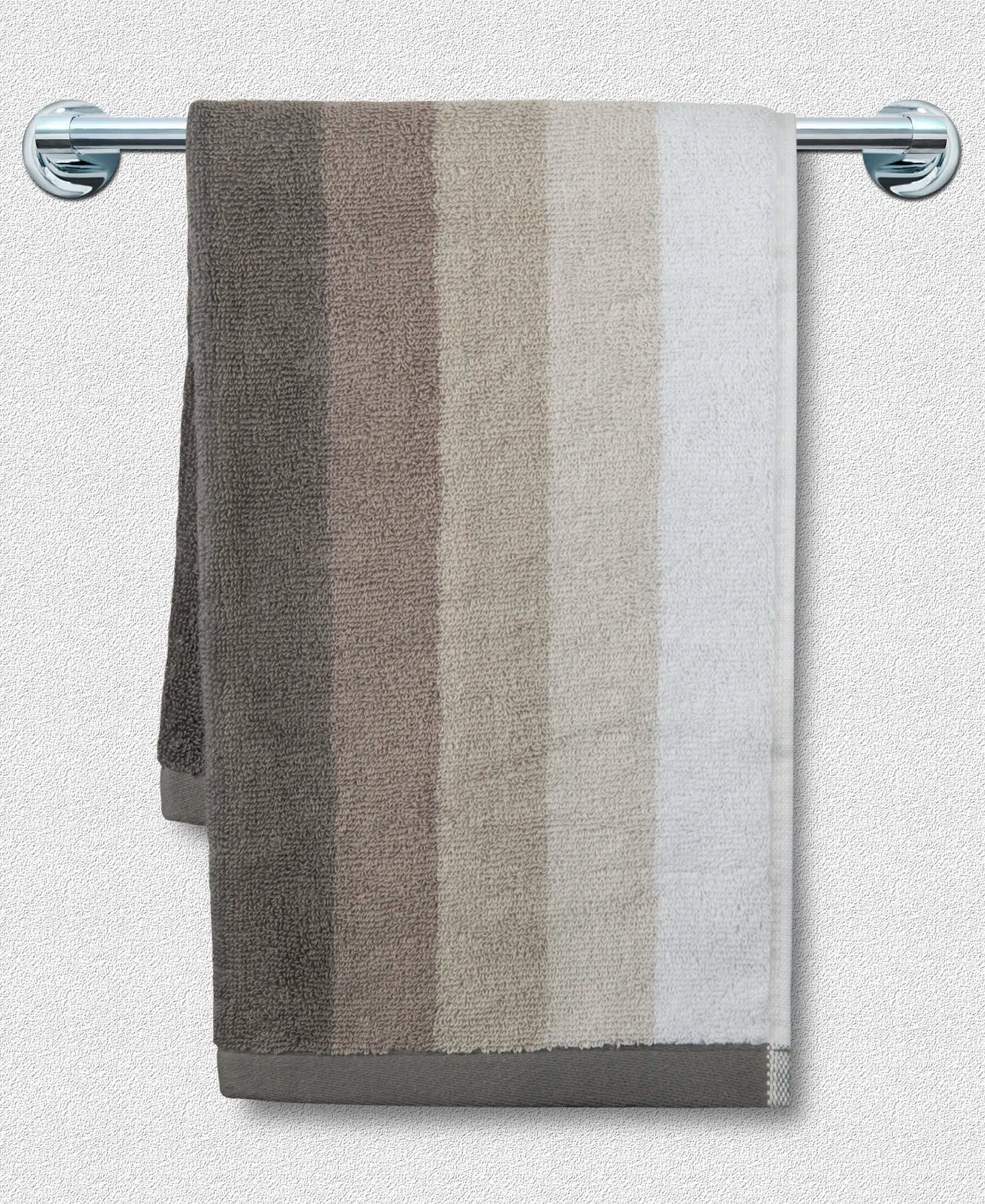 Cotton Terry Ultrasoft and Durable Striped Hand Towel - Grey-4