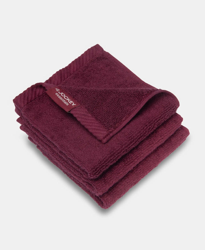Cotton Terry Ultrasoft and Durable Solid Face Towel - Burgundy-2