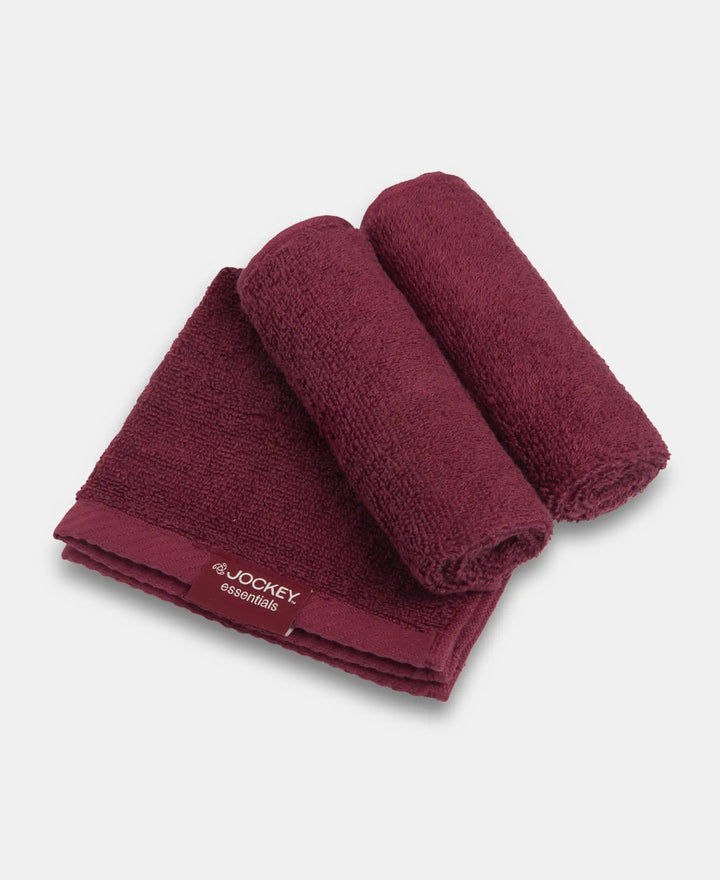Cotton Terry Ultrasoft and Durable Solid Face Towel - Burgundy-3