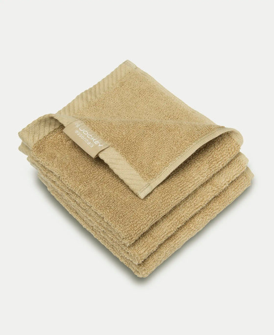 Cotton Terry Ultrasoft and Durable Solid Face Towel - Camel-2