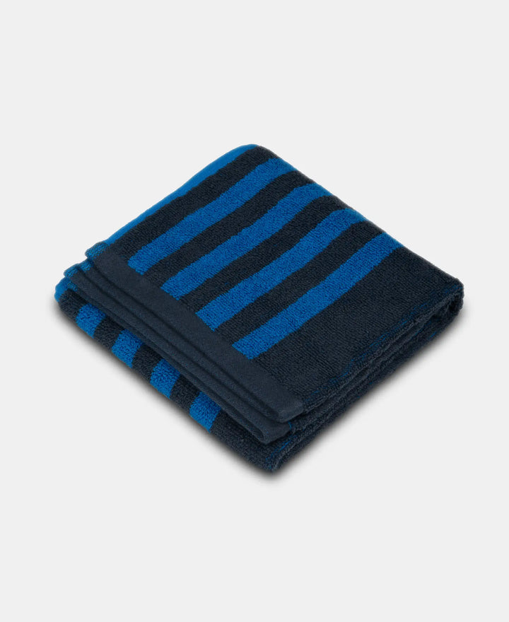 Cotton Terry Ultrasoft and Durable Striped Gym Towel - Cobalt Blue-2