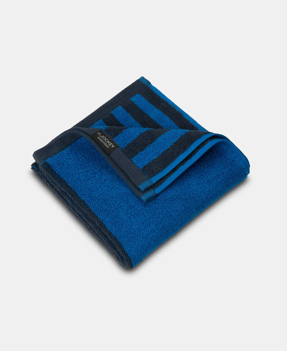 Cotton Terry Ultrasoft and Durable Striped Gym Towel - Cobalt Blue-3