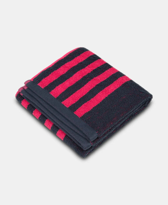 Cotton Terry Ultrasoft and Durable Striped Gym Towel - Ruby-2