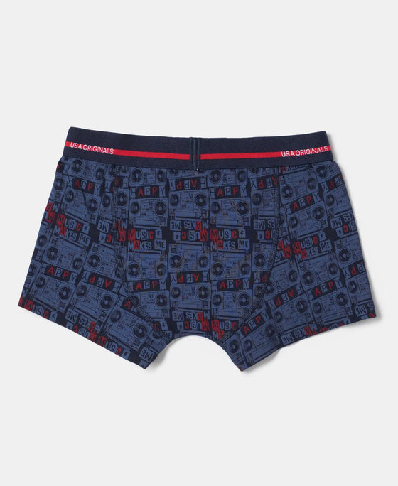 Super Combed Cotton Elastane Printed Trunk with Ultrasoft Waistband - Assorted-13