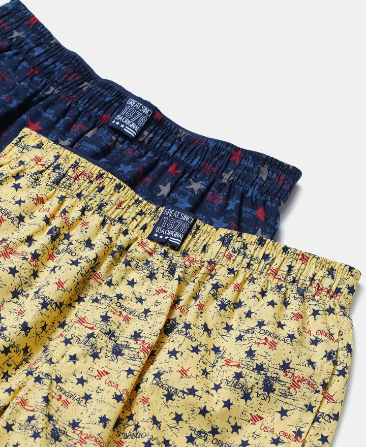 Super Combed Mercerized Cotton Woven Fabric Printed Boxer Shorts - Assorted-6