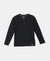 Super Combed Cotton Rich Graphic Printed Full Sleeve Henley T-Shirt - Black Melange-1