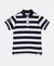 Super Combed Cotton Rich Half Sleeve Striped Polo T-Shirt - Navy & White-1