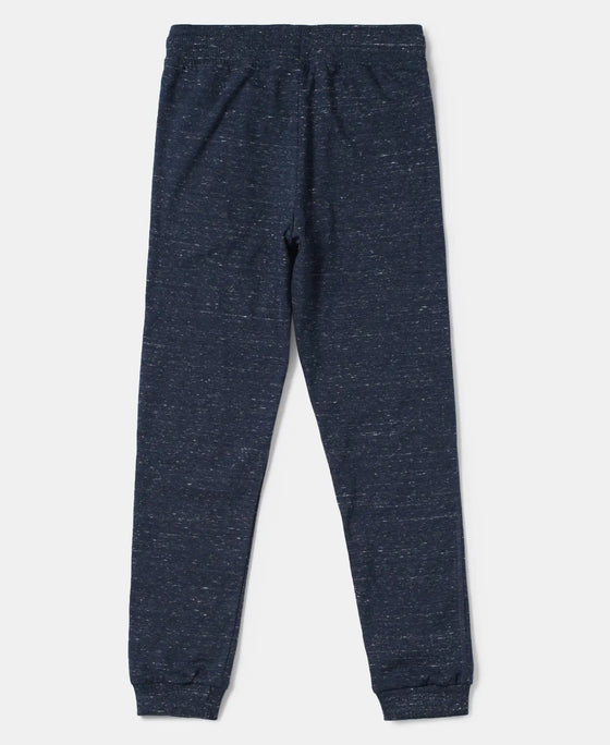 Super Combed Cotton Rich Joggers with Ribbed Cuff Hem - Blue Snow Melange-2