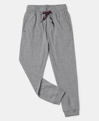 Super Combed Cotton Rich Joggers with Ribbed Cuff Hem - Grey Melange-5