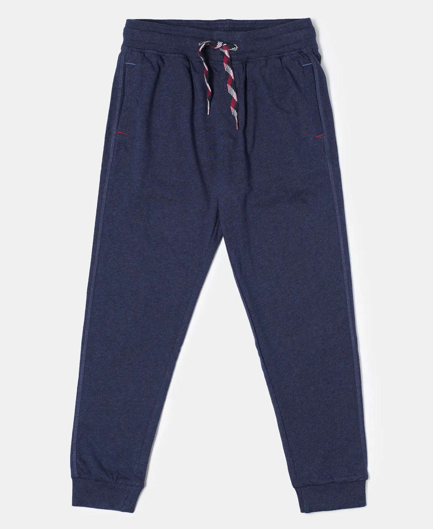 Super Combed Cotton Rich Joggers with Ribbed Cuff Hem - Ink Blue Melange-1