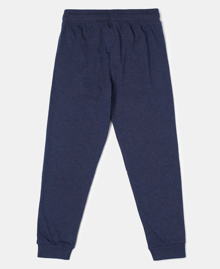 Super Combed Cotton Rich Joggers with Ribbed Cuff Hem - Ink Blue Melange-2