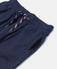 Super Combed Cotton Rich Joggers with Ribbed Cuff Hem - Ink Blue Melange-3