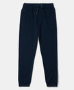 Super Combed Cotton Rich Joggers with Ribbed Cuff Hem - Navy-1