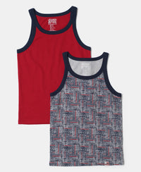 Super Combed Cotton Printed Round Neck Sleeveless Vest - Assorted-1