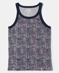 Super Combed Cotton Printed Round Neck Sleeveless Vest - Assorted-16