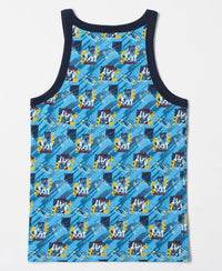 Super Combed Cotton Printed Round Neck Sleeveless Vest - Assorted-4