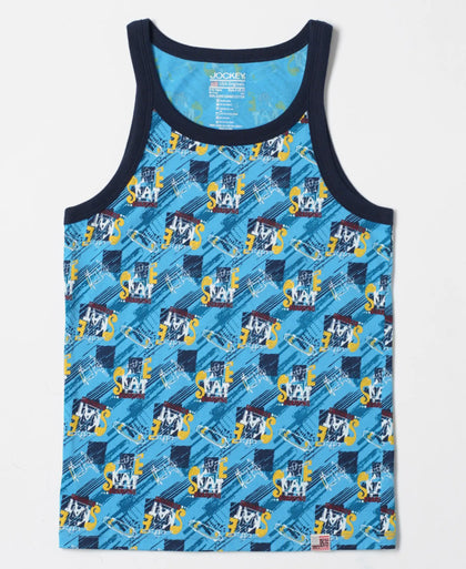 Super Combed Cotton Printed Round Neck Sleeveless Vest - Assorted-5