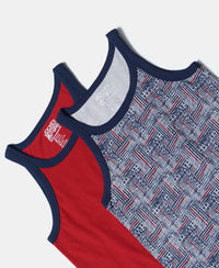 Super Combed Cotton Printed Round Neck Sleeveless Vest - Assorted-8