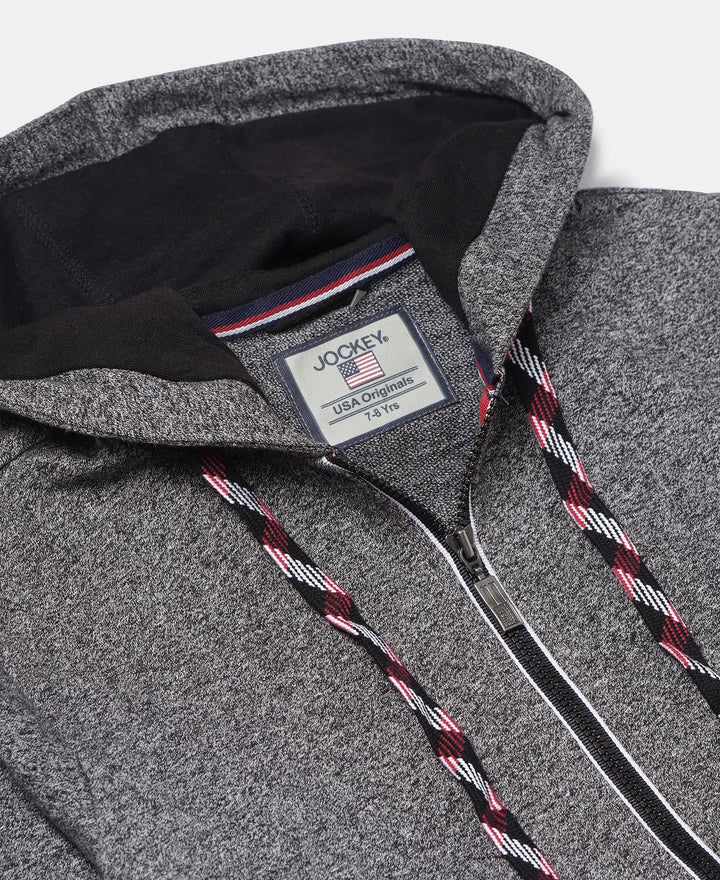 Super Combed Cotton French Terry Hoodie Jacket - Black Grindle-3