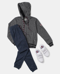 Super Combed Cotton French Terry Hoodie Jacket - Black Grindle-5