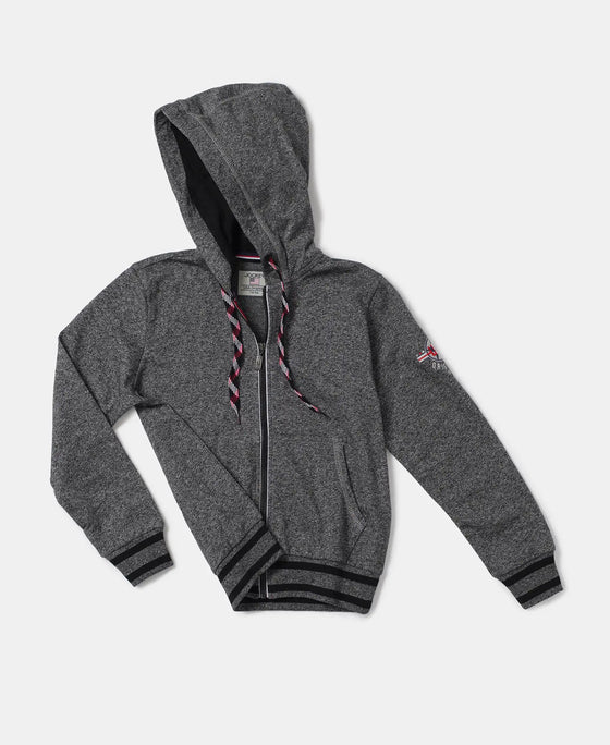 Super Combed Cotton French Terry Hoodie Jacket - Black Grindle-6