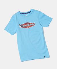 Super Combed Cotton Graphic Printed Half Sleeve T-Shirt - Alaskan Blue Printed-5