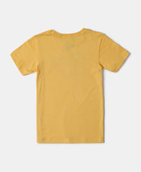 Super Combed Cotton Graphic Printed Half Sleeve T-Shirt - Corn Silk Printed-2