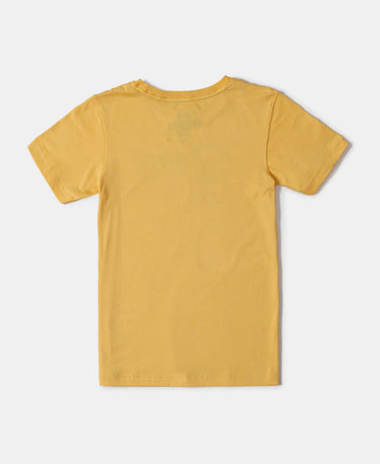 Super Combed Cotton Graphic Printed Half Sleeve T-Shirt - Corn Silk Printed-2
