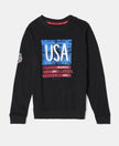 Super Combed Cotton Rich Graphic Printed Sweatshirt - Black-1