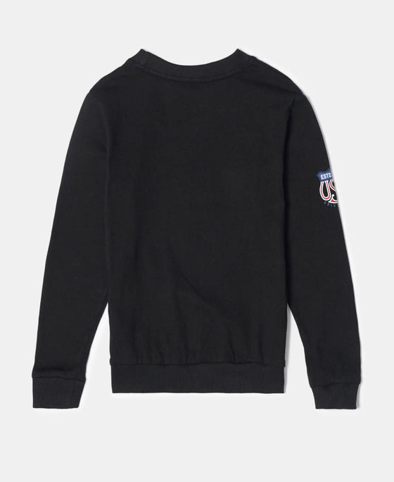 Super Combed Cotton Rich Graphic Printed Sweatshirt - Black-2
