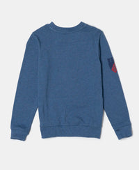 Super Combed Cotton Rich Graphic Printed Sweatshirt - Light Denim Melange-2