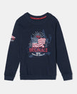 Super Combed Cotton Rich Graphic Printed Sweatshirt - Navy-1