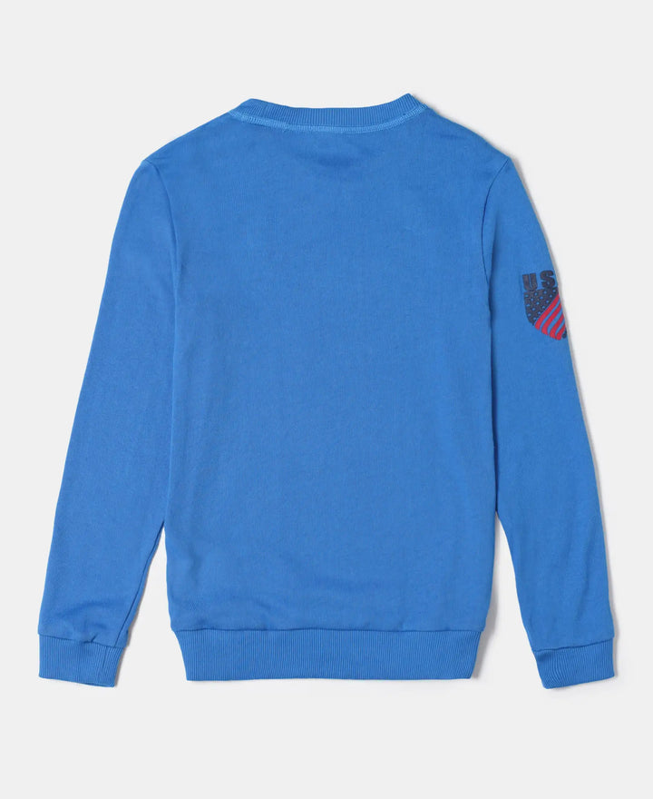 Super Combed Cotton Rich Graphic Printed Sweatshirt - Palace Blue-2
