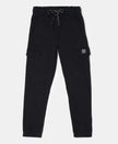 Super Combed Cotton Rich Cargo Pants with Cuffed Hem - Black-1