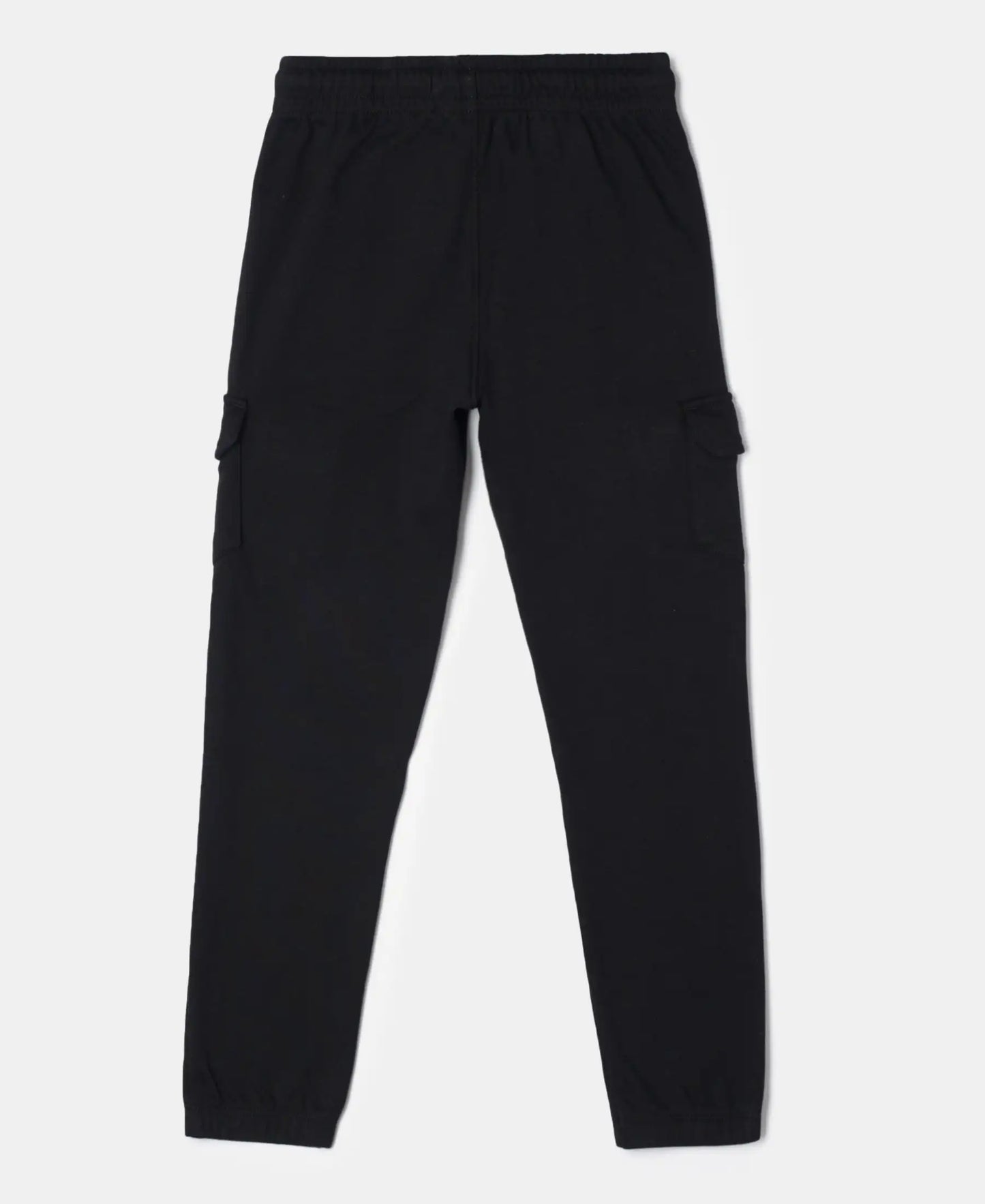Super Combed Cotton Rich Cargo Pants with Cuffed Hem - Black-2