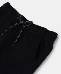 Super Combed Cotton Rich Cargo Pants with Cuffed Hem - Black-3