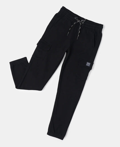 Super Combed Cotton Rich Cargo Pants with Cuffed Hem - Black-5