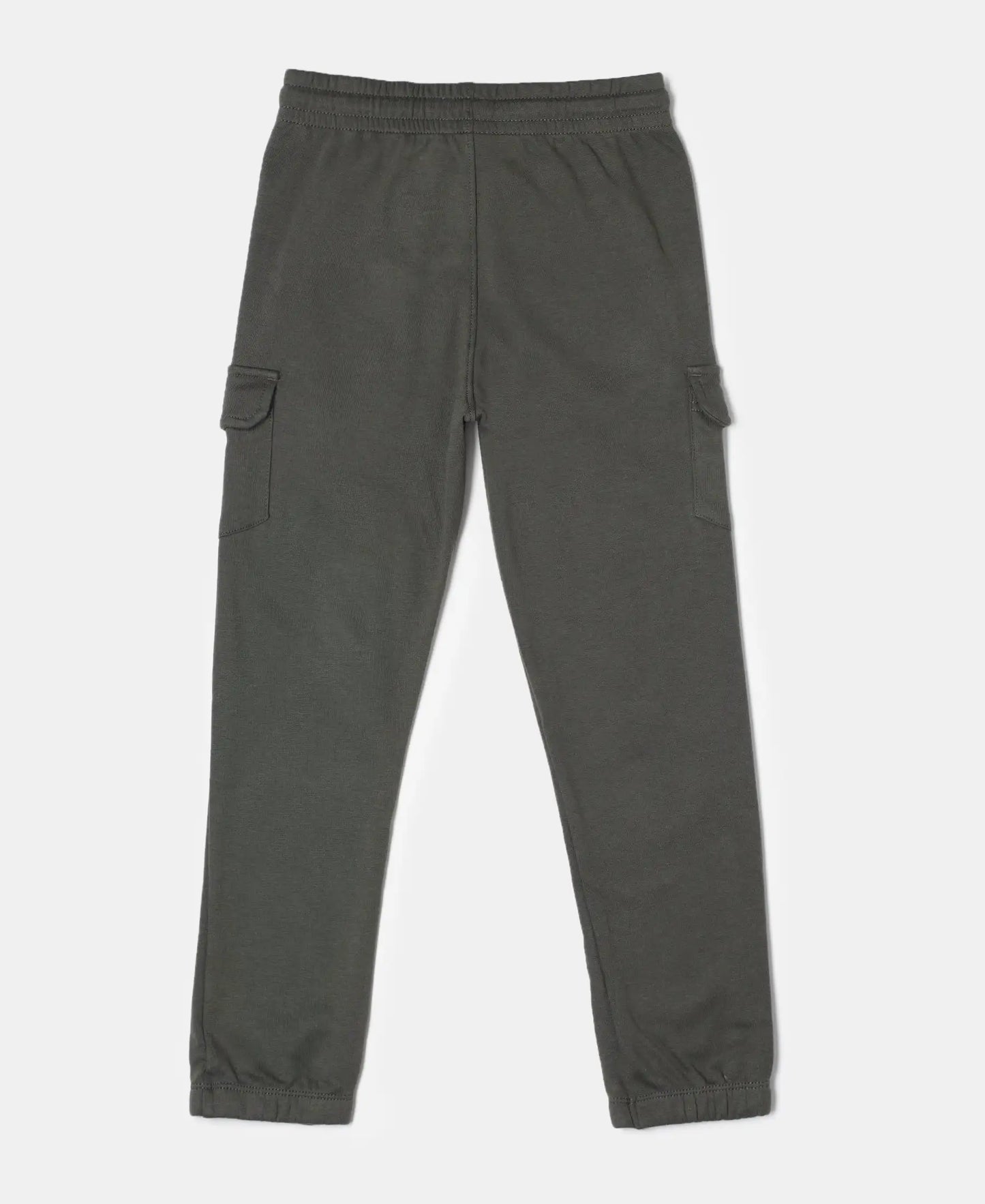 Super Combed Cotton Rich Cargo Pants with Cuffed Hem - Deep Olive-2