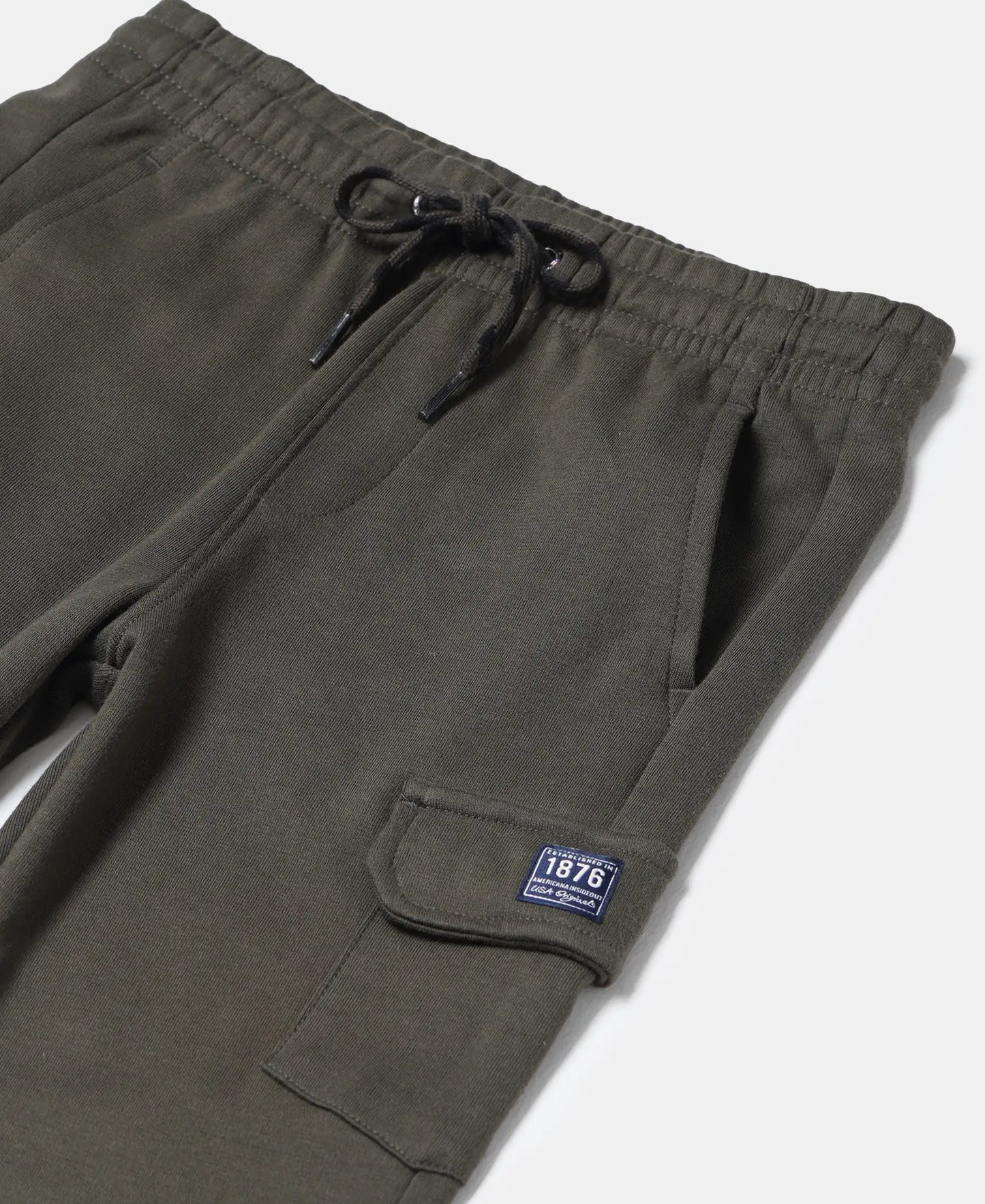 Super Combed Cotton Rich Cargo Pants with Cuffed Hem - Deep Olive-3