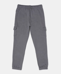 Super Combed Cotton Rich Cargo Pants with Cuffed Hem - Gunmetal-2