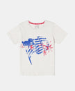 Super Combed Cotton Graphic Printed Short Sleeve T-Shirt - Cream Melange-1