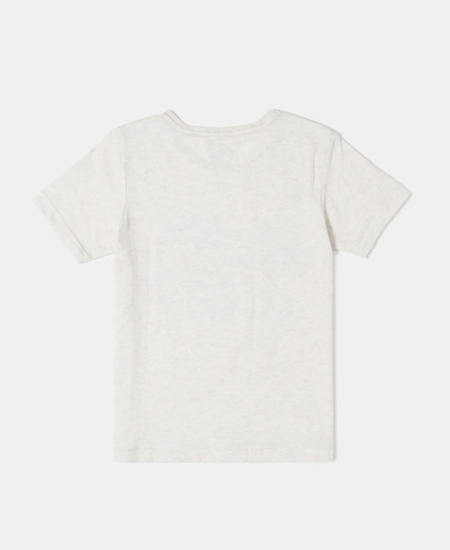 Super Combed Cotton Graphic Printed Short Sleeve T-Shirt - Cream Melange-2