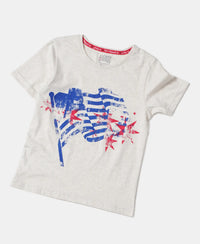 Super Combed Cotton Graphic Printed Short Sleeve T-Shirt - Cream Melange-5