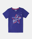 Super Combed Cotton Graphic Printed Short Sleeve T-Shirt - Indigo Crush-1