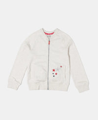 Super Combed Cotton Embroidery Design Jacket - Cream Melange-1