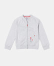 Super Combed Cotton Embroidery Design Jacket - Light Grey Melange-1