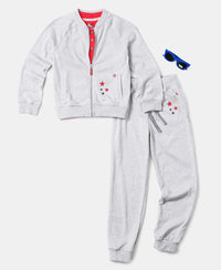 Super Combed Cotton Embroidery Design Jacket - Light Grey Melange-5