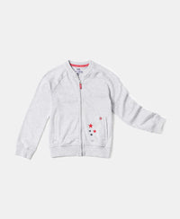Super Combed Cotton Embroidery Design Jacket - Light Grey Melange-6
