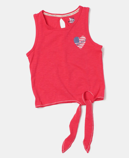 Super Combed Cotton Elastane Graphic Printed Tank Top - Hibiscus Printed-6